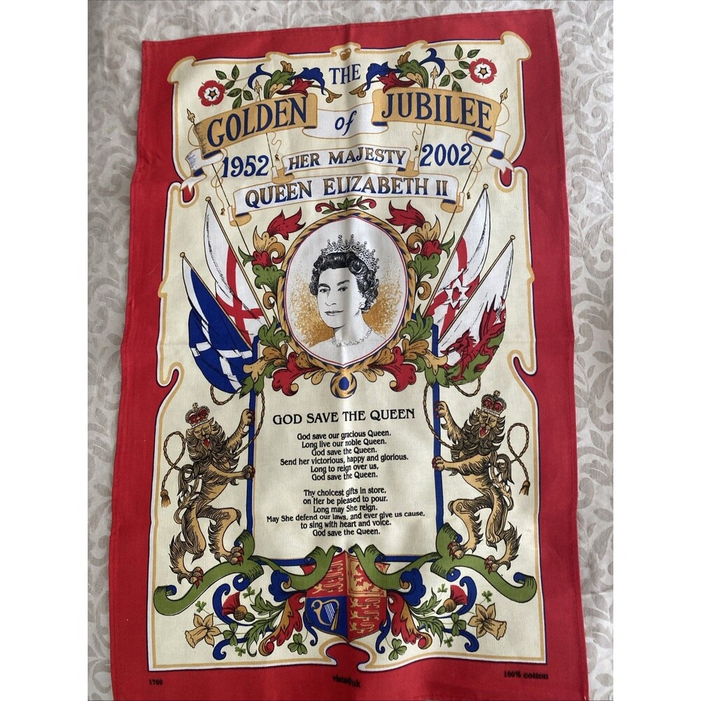 Queen Elizabeth 11 Gold Jubilee Tea Towel